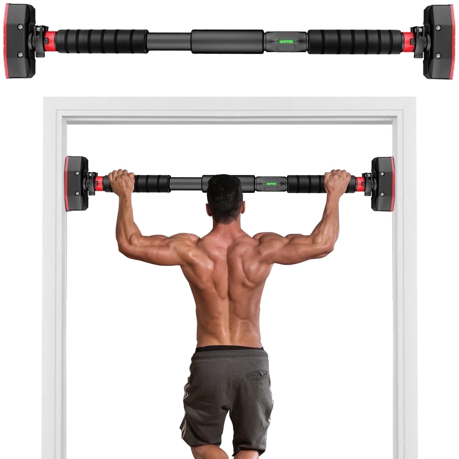 Pull up Bar for Doorway, Home Indoor Chin up Bar with No Screws, No Punching Adjustable Width Pull up Bar[69-92Cm], Strength Training Equipment Pull up Bar for Home Gym Upper Body Workout