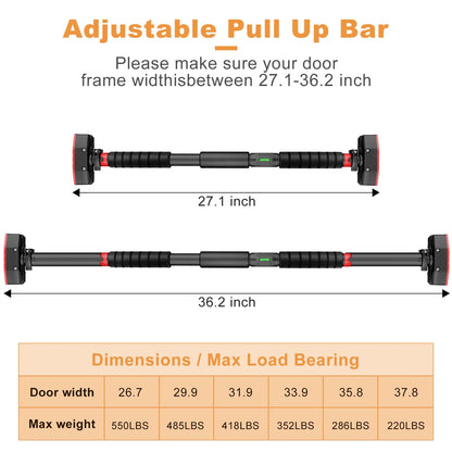 Pull up Bar for Doorway, Home Indoor Chin up Bar with No Screws, No Punching Adjustable Width Pull up Bar[69-92Cm], Strength Training Equipment Pull up Bar for Home Gym Upper Body Workout